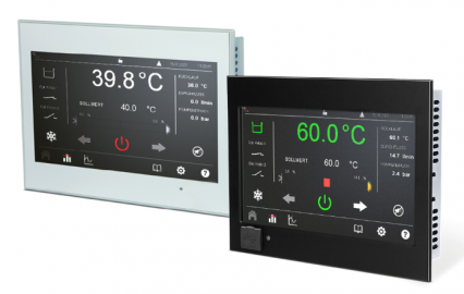 Elektronische SPS-Steuerung mit PID-Regelung und 7“ Touchdisplay mit Anzeige der eingestellten und der tatsächlichen Temperatur. Mit automatischer Temperaturüberwachung mit Grenzwertkontrolle und Überwachung der maximalen Temperatur.