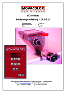 Preview MC 18 Micro Betriebsanleitung