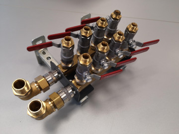 Absperrkugelventile aus Messing 4 - fach