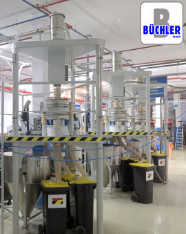 Installation size: approx
Total height: 3960mm 
Throughput: 100kg / h 
Sieve size: 1mm to 11mm
further sieve sizes on request
